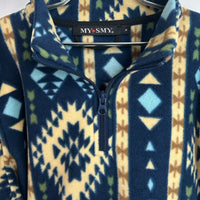 Boys' and girls' quarter-zip fleece jacket |  Y-06-008  Sky Blue，Navy